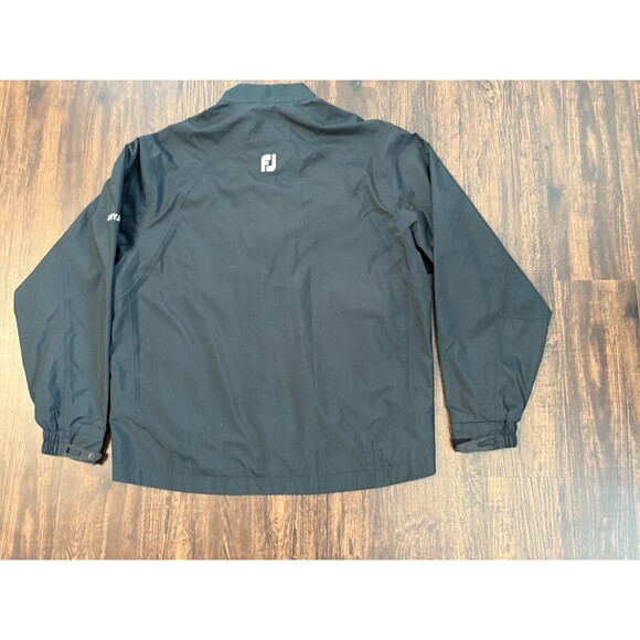 Footjoy DryJoys Mens Large L Rain Jacket Full Zip Windbreaker Jacket Golf Black - Picture 2 of 11